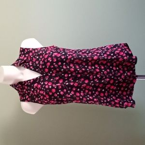 Sleeveless Flowered Dress Top Size Medium